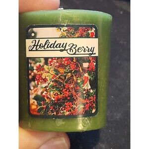 Lot of 2 Holiday Berry Votive Candles 1.69 oz Each – Christmas Green Scented
